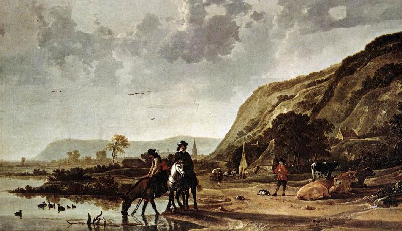 Large River Landscape with Horsemen fdg, CUYP, Aelbert